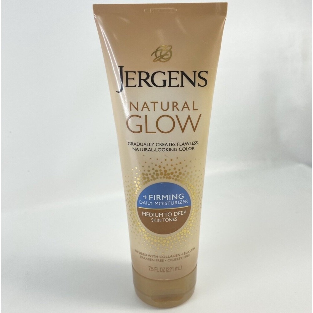 Jergens Natural Glow + Firming Self Tanner Sunless Tanning Lotion Medium 7.5 Oz